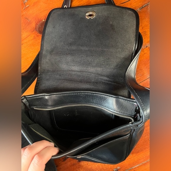 Leather black messenger crossbody Korean vintage boutique - Picture 4 of 14